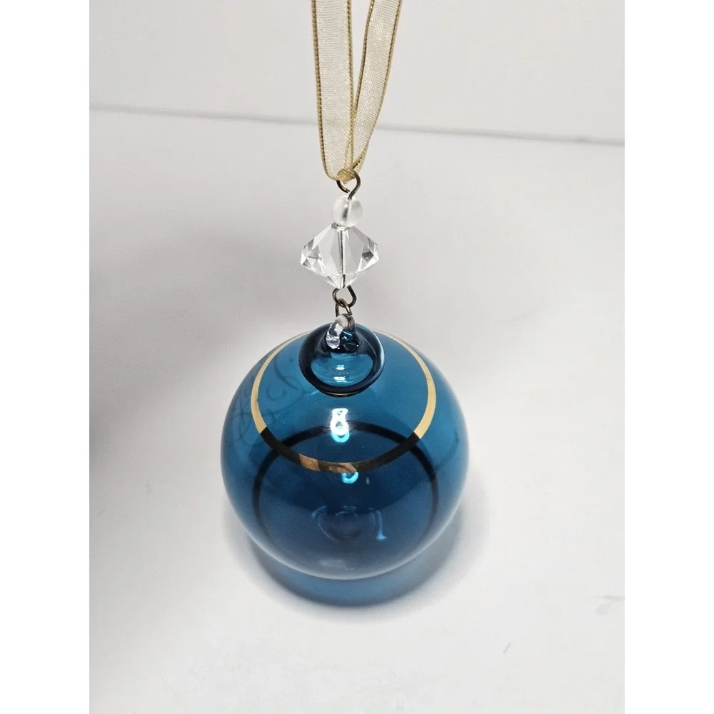 Hallmark Keepsake Ornament Perfect Harmony HOPE Blue Etched Blown Glass 2002